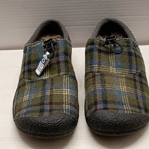 Keen Plaid Loafers in Green and Blue